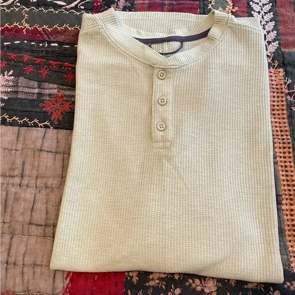 All in Motion Waffle Knit Henley - Light Green - Picture 1 of 4